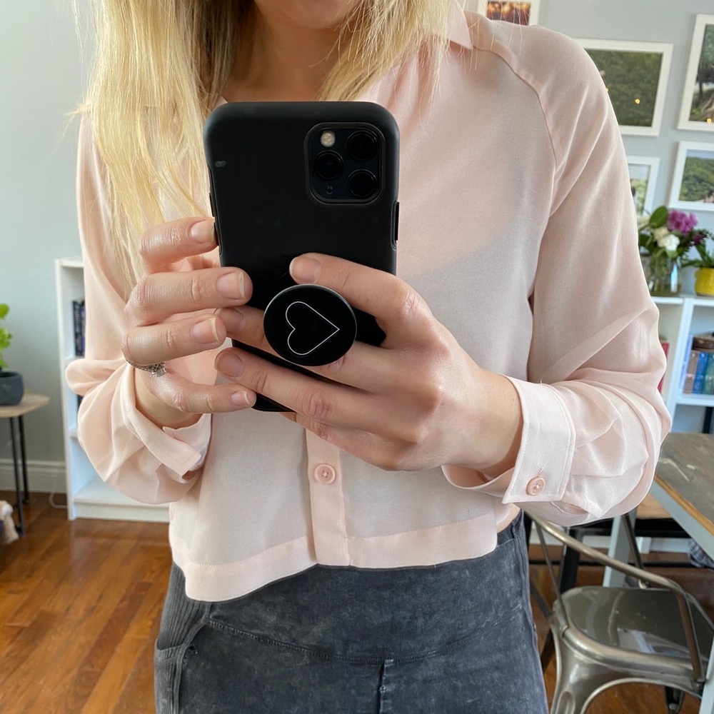Wilfred Semi Sheer Crop Blouse